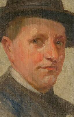 Gaze Painting - Head Study Of A Man by Ludovit Pitthordt