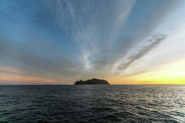 Interesting Green Cliff Formation In The Sea, Faeroe Islands #1 Print
