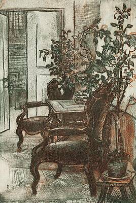 Eero Jarnefelt Painting - Interior Of Suviranta by Eero Jarnefelt