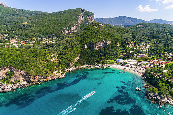 Nature Wall Art featuring the digital art Ionian Islands, Liapades Beach, Corfu #1 by Armand Ahmed Tamboly