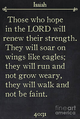 Hopeful Painting - Isaiah 40 31- Inspirational Quotes Wall Art Collection by Mark Lawrence