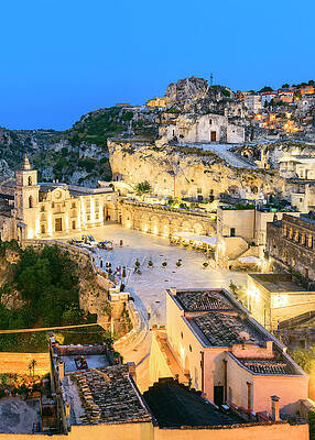 Italy Wall Art featuring the digital art Italy, Basilicata, Matera District, Matera, Sassi Di Matera, The Typical Districts Of The Old Town Carved Out Of The Rocks #1 by Luigi Vaccarella