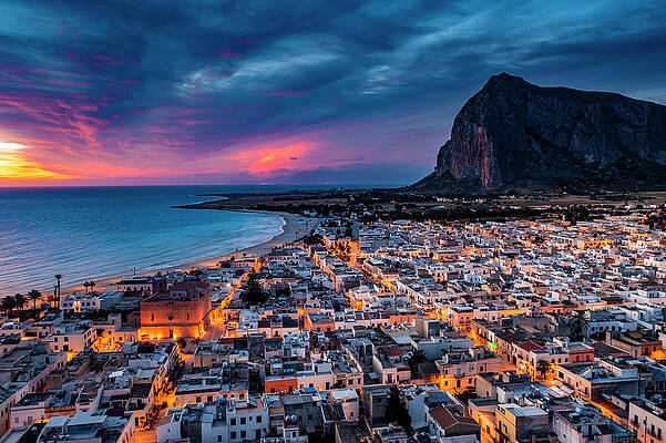 Italy Wall Art featuring the digital art Italy, Sicily, Trapani District, San Vito Lo Capo, Mediterranean Sea, Tyrrhenian Sea, Aerial View #1 by Antonino Bartuccio