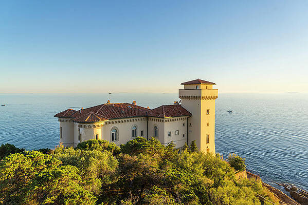 Wall Art featuring the digital art Italy, Tuscany, Livorno District, Mediterranean Sea, Tyrrhenian Sea, Tyrrhenian Coast, Livorno, Castello Del Boccale #1 by Guido Cozzi
