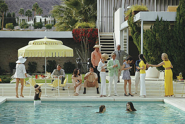 Stylish Poolside Gathering Wall Art