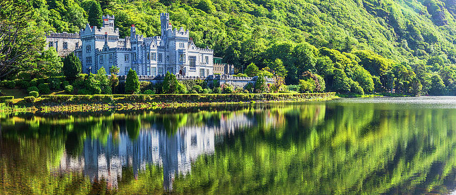 Ireland Wall Art featuring the digital art Kylemore Abbey, Galway, Ireland #1 by Luigi Vaccarella