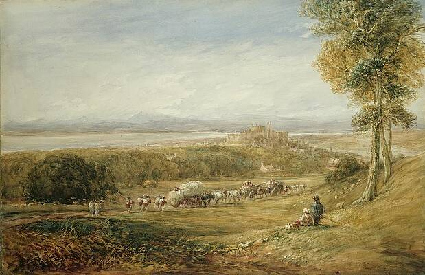 David Cox Painting - Lancaster; Peace And War by David Cox