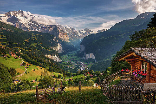 Summer Wall Art featuring the photograph Lauterbrunnen Valley In The Swiss Alps Viewed From The Alpine Village Of Wengen #1 by Miroslav Liska