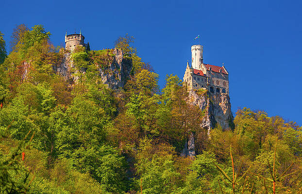 Impressive Wall Art featuring the digital art Lichtenstein Castle In Germany #1 by Olimpio Fantuz