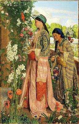 Yellow Wall Art featuring the painting Lilium Auratum by John Frederick Lewis