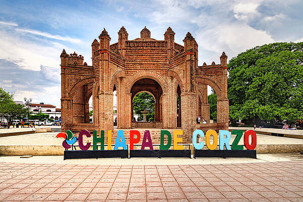Fountain Wall Art featuring the digital art Mexico, Chiapas, Colonial Fountain In Main Square (1562) #1 by Claudia Uripos
