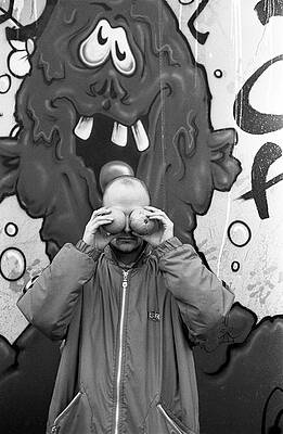 Man with Graffiti Monster Wall Art