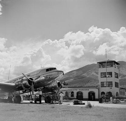Vintage Airplane at Quito Airport Wall Art