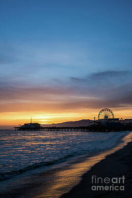 California Wall Art featuring the photograph Santa Monica Pier California Sunset Photo #3 by Paul Velgos