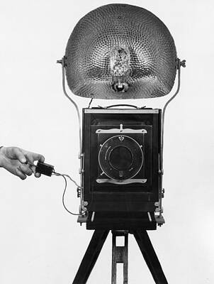 Vintage Camera with Flash Attachment Wall Art