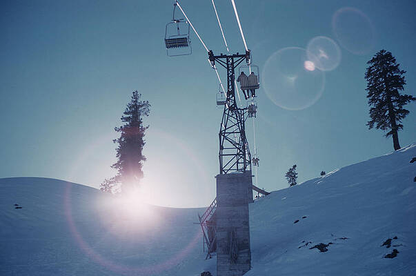 Scenic Snowy Ski Lift Wall Art
