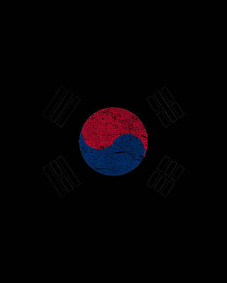 Vintage Wall Art featuring the digital art South Korea Vintage #1 by Flippin Sweet Gear