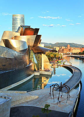 Country Wall Art featuring the digital art Spain, Basque Country, Bilbao, Guggenheim Museum, The Famous Building Designed By Architect Frank Gehry #1 by Luigi Vaccarella