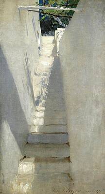 Capri Sunlit Staircase Painting