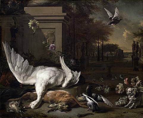 Swan and Game Before Estate Painting