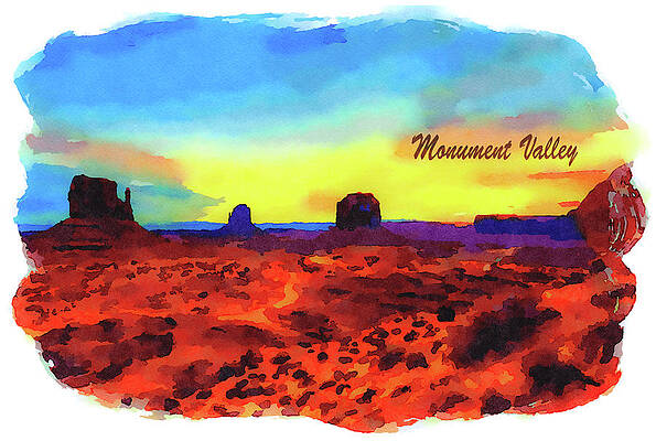 Landscape Painting - Sunrise Over Monument Valley, Arizona #1 by Miroslav Liska