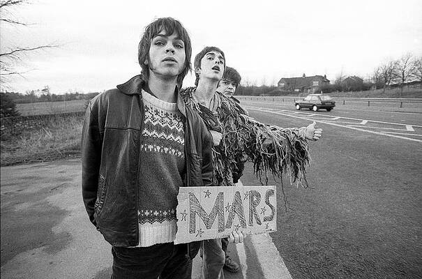Hitchhiking Trio with Mars Sign Wall Art