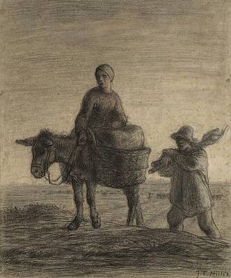 Jean Francois Millet Painting - The Departure For Work by Jean-francois Millet