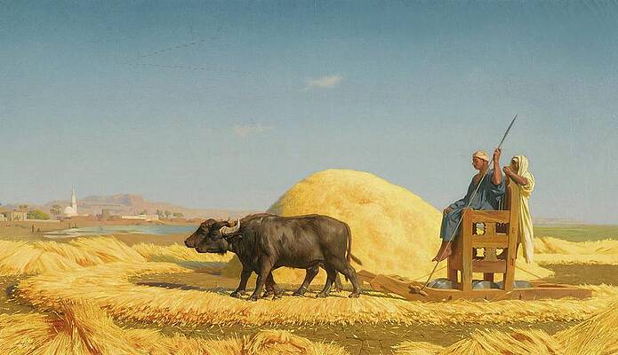 Jean Leon Gerome Painting - The Grain Threshers, Egypt by Jean-Leon Gerome
