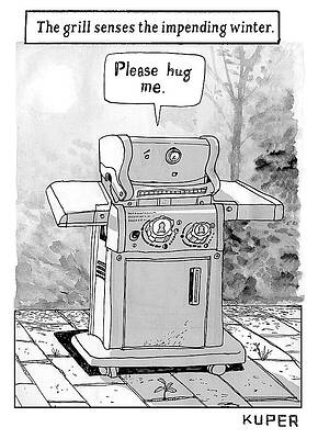 Lonely Wall Art featuring the drawing The Grill Senses The Impending Winter #2 by Peter Kuper