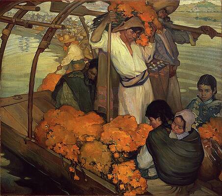 Traditional River Offering Ceremony Painting