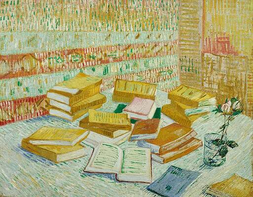 Yellow Wall Art featuring the painting The Parisian Novels Or The Yellow Books by Vincent Van Gogh