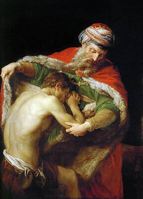 Prodigal Son's Tearful Reunion Wall Art