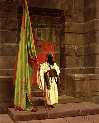 Jean Leon Gerome Painting - The Standing Bearer, Unfolding The Holy Flag by Jean-leon Gerome