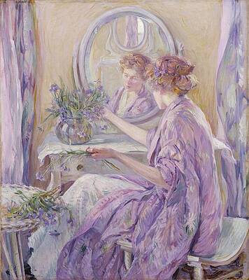 woman in purple dress painting George Bellows, Emma in the Purple Dress, 1919