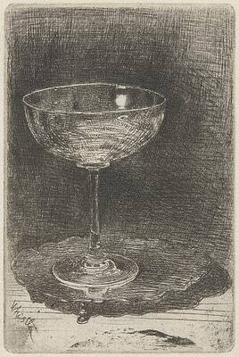Vintage Wine Glass Etching Wall Art