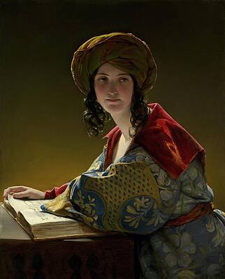 Portrait of a Young Eastern Woman Painting