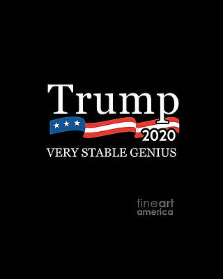Donald Trump Wall Art featuring the digital art Trump 2020 Very Stable Genius #1 by Flippin Sweet Gear