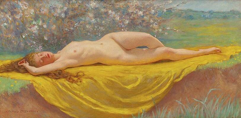 Yellow Wall Art featuring the painting Untitled by Kenyon Cox
