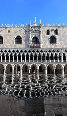 Facade Wall Art featuring the digital art Western Facade Of The Doges Palace #1 by Peter Fischer