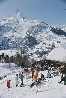 Winter Fun at the Base of the Matterhorn Wall Art
