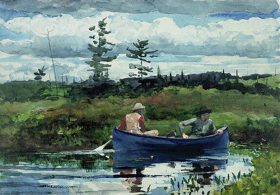 Winslow Homer's Blue Boat Scene Painting