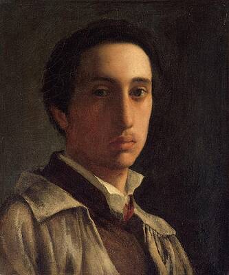 Monochrome Wall Art featuring the painting Self-portrait by Edgar Degas
