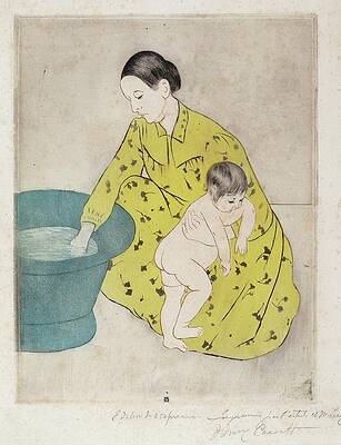 Traditional Painting - The Bath by Mary Cassatt