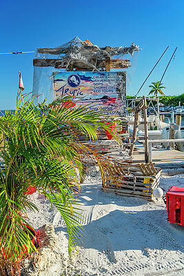 Wall Art featuring the digital art Restaurant, Islamorada, Florida #12 by Laura Zeid