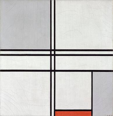 Monochrome Wall Art featuring the painting Composition by Piet Mondrian