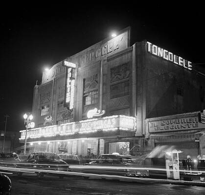 Night Scene at Teatro Salón Rojo Wall Art