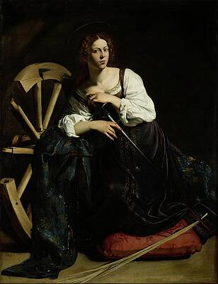 Religion Wall Art featuring the painting Saint Catherine Of Alexandria by Caravaggio