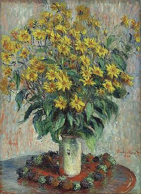 Claude Monet's Jerusalem Artichoke Flowers Wall Art