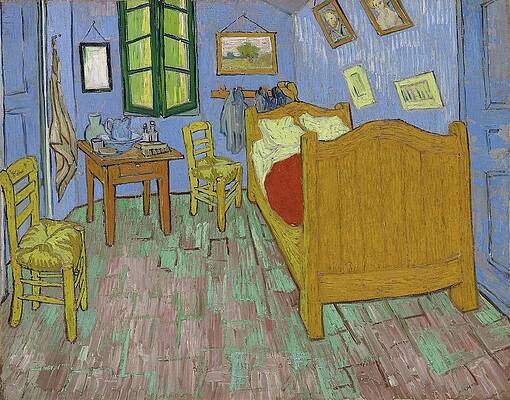 Yellow Wall Art featuring the painting The Bedroom by Vincent Van Gogh