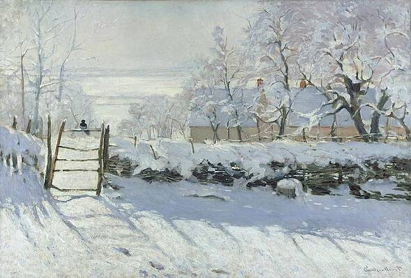 Monet's Winter Landscape with Magpie Painting